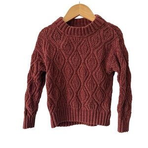 Old Navy Kids Sweater - Rich Burgundy Chunky Knit 4T